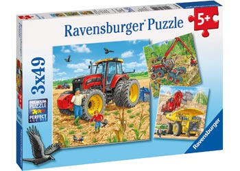 Ravensburger Puzzle 3x49pc Giant Vehicle - Pink Poppies 