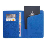 Intrinsic Passport Wallet Santorini Blue - Pink Poppies 