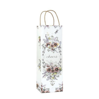 Papaya Wine Gift Bag Cheers - Pink Poppies 