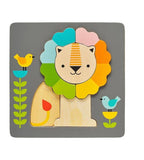 Petite Collage - Puzzle Chunky Lion Wooden Tray - Pink Poppies 