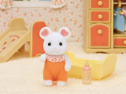 Sylvanian Families - Baby Marshmallow Mouse - Pink Poppies 