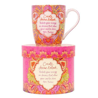 Intrinsic Mug Create Dream Believe - Pink Poppies 