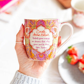 Intrinsic Mug Create Dream Believe - Pink Poppies 