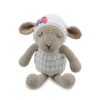 Snuggle Buddies Medium Sitting Lamb - Pink Poppies 