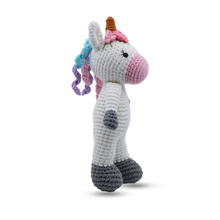 Snuggle Buddies Mini Standing Unicorn White - Pink Poppies 