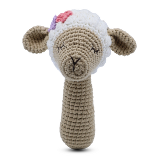 Snuggle Buddies Shaker Rattle Lamb - Pink Poppies 