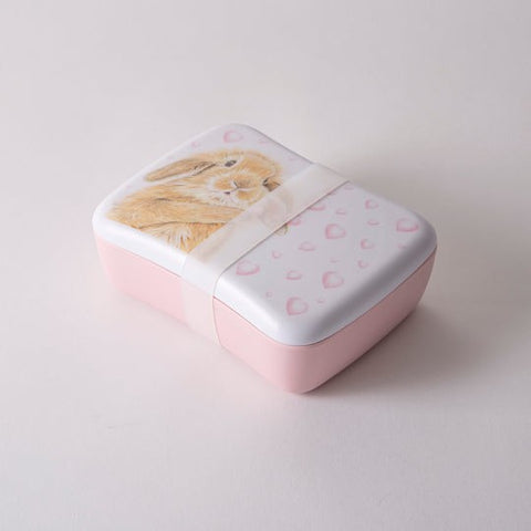 Bunny Hearts Lunch Box - Pink Poppies 