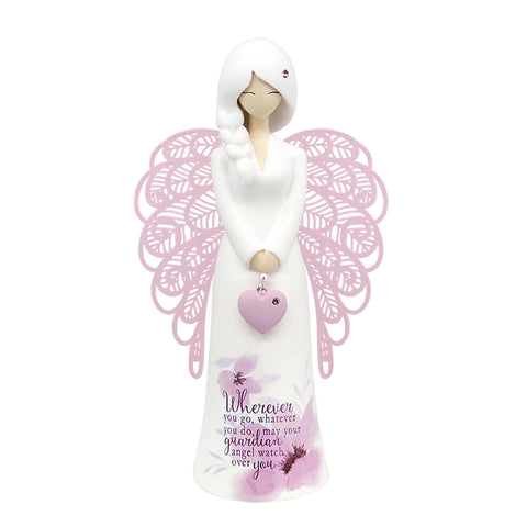Your An Angel Figurine 175mm - Guardian Angel - Pink Poppies 