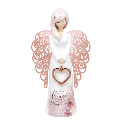 Your An Angel Figurine 175mm - Family Blessing - Pink Poppies 