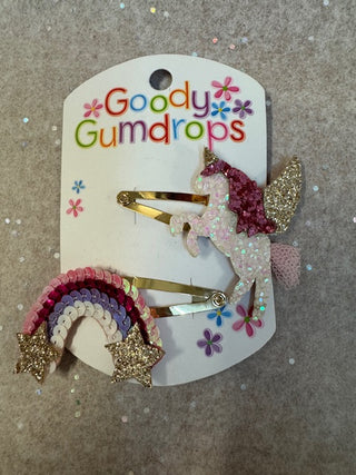 Goody Gumdrops Snaps Sequin Rainbow Star & Glitter Unicorn