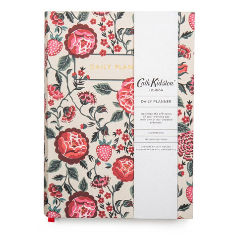 Cath Kidston Linen Daily Planner A5 Strawberry Garden - Pink Poppies 