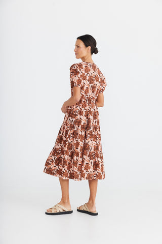 Brave&true Dress Bella Goes North Floral - Pink Poppies 