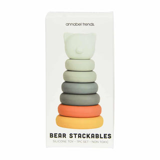 Annabel Trends Silicone Stackable Bear - Pink Poppies 