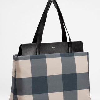 Elk Shopper Kilve Black/camel Gingham - Pink Poppies 