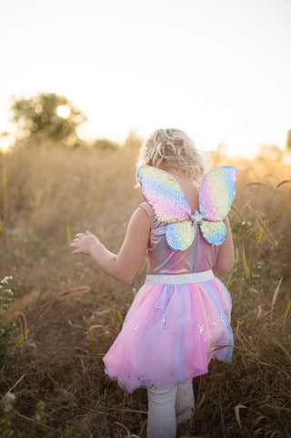 Great Pretenders Rainbow Sequins Skirt - Wand&wings 4-6yrs - Pink Poppies 