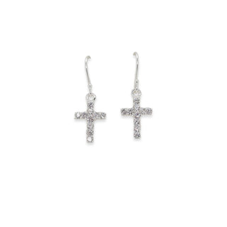 Mcj Earrings Ss Cz Cross 