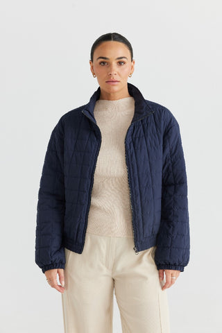 Brave&true Puffer Nova Navy - Pink Poppies 