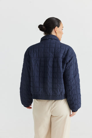 Brave&true Puffer Nova Navy - Pink Poppies 