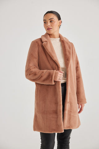 Brave&true Coat Jungle Tan - Pink Poppies 