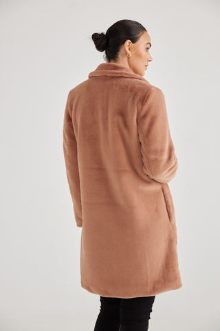 Brave&true Coat Jungle Tan - Pink Poppies 