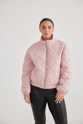 Brave&true Puffer Jacket Nova Love Blush - Pink Poppies 