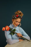 Powder Headband Zinia Flower - Pink Poppies 