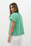 Humidity Blouse Bellini Green - Pink Poppies 