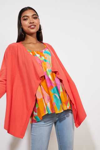 Haven Cardigan Oahu Coral - Pink Poppies 