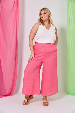 Eb/ive Pant La Vie Crop Candy - Pink Poppies 