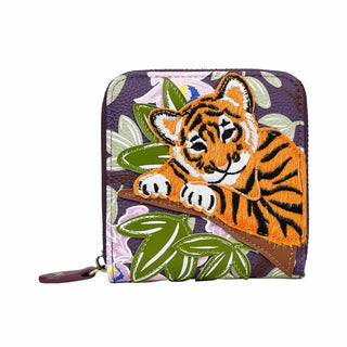 Vendula Animal Park - Tiger Square Wallet - Pink Poppies 