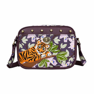 Vendula Animal Park - Tiger Camera Bag - Pink Poppies 