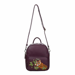 Vendula Animal Park Tiger Mini Backpack - Pink Poppies 