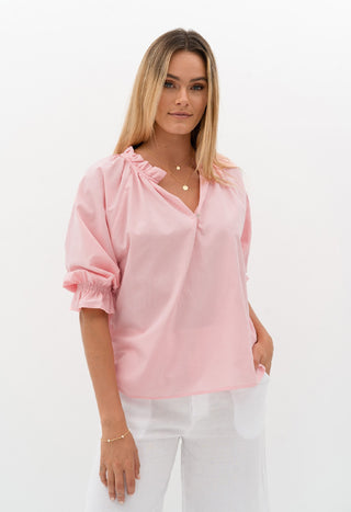 Humidity Blouse Splice Sorbet - Pink Poppies 