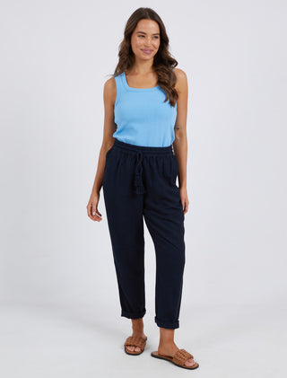 Elm Pant Clem Relaxed Navy - Pink Poppies 