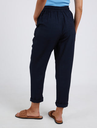 Elm Pant Clem Relaxed Navy - Pink Poppies 