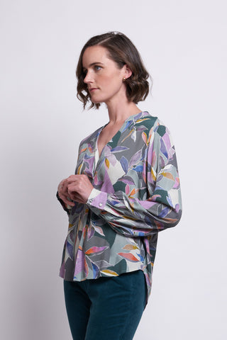 Foil Blouse Top Notch  - Unbeleafable [sz:size 12]