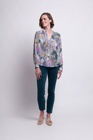 Foil Blouse Top Notch  - Unbeleafable [sz:size 12]