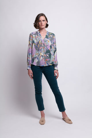 Foil Blouse Top Notch  - Unbeleafable [sz:size 12]