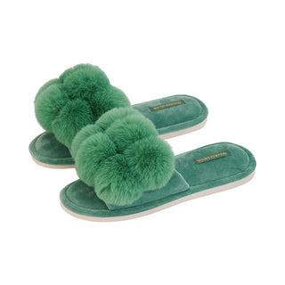 Annabel Trends Slipper Cosy Luxe Pom Pom Spearmint Sml