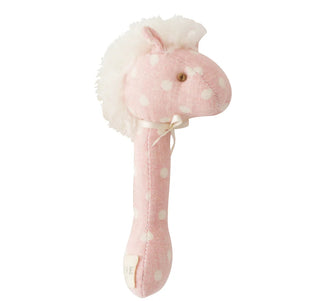 Alimrose Rattle Stick - Horse Pink White Spot