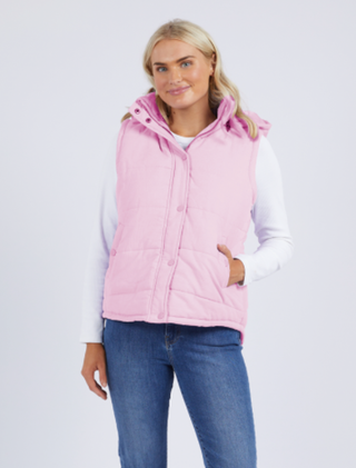 Elm Vest Puffer Cord Peony [sz:small]