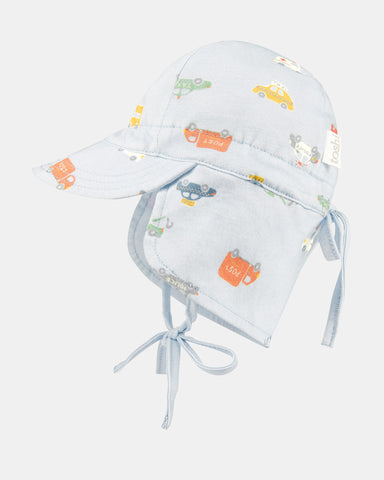 Toshi Flap Cap Bambini Working Wheels [sz:baby Hat Xxs Newborn]