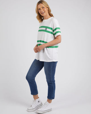 Elm Tee Allegra White&green Stripe [sz:size 10]