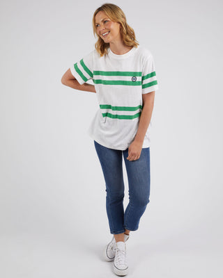 Elm Tee Allegra White&green Stripe [sz:size 10]