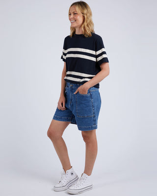 Elm Tee Allegra Navy&white Stripe [sz:size 10]