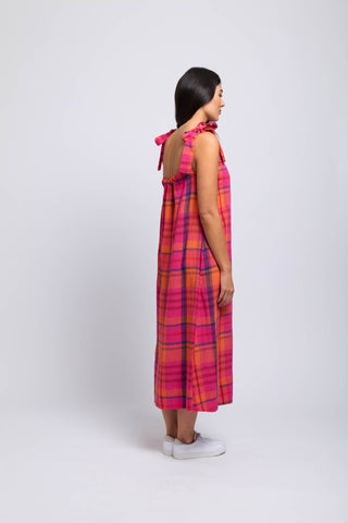 Foil Dress Bali Tie Pink Check [sz:size 10]