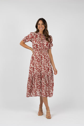 Humidity Dress Eden Maxi Brick Print [sz:medium]