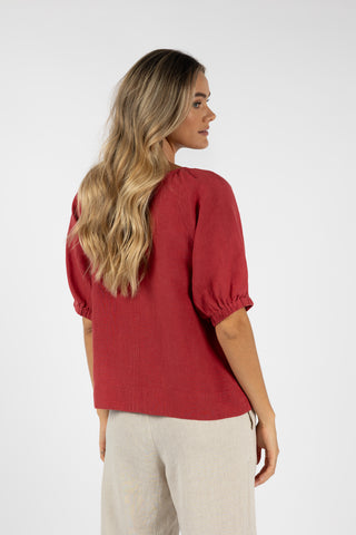 Humidity Blouse Lagoon Brick [sz:small]