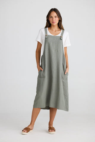 Shanty Pinafore Sesame Pistachio Linen [sz:small/medium]