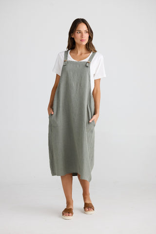 Shanty Pinafore Sesame Pistachio Linen [sz:small/medium]